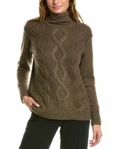 Lafayette 148 New York Mixed Cable Cashmere-Blend Sweater Women Sweaters & Knits