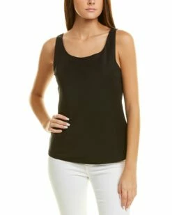 Lafayette 148 New York Bay Mist Silk Tank Women Tops
