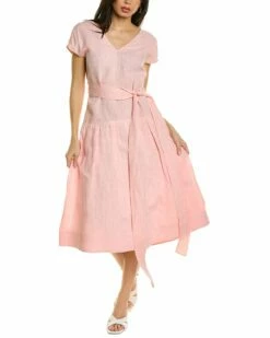 Lafayette 148 New York Remington Linen A-Line Dress Women Dresses