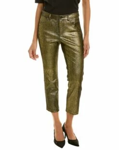 Lafayette 148 New York Cropped Mercer Leather Pant Women Pants