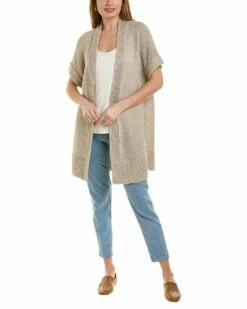 Lafayette 148 New York Open Linen & Silk-Blend Cardigan Women Sweaters & Knits