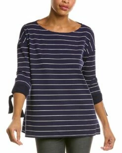 Lafayette 148 New York Mulberry Stripe Shirt Women Sweaters & Knits