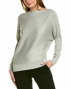 Lafayette 148 New York Ribbed Asymmetric Silk-Blend Sweater Women Sweaters & Knits