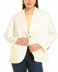 Lafayette 148 New York Plus Fae Linen-Blend Blazer Women Suits & Separates