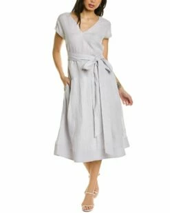 Lafayette 148 New York Remington Linen A-Line Dress Women Dresses