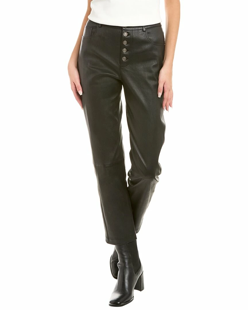 Lafayette 148 New York Reeve Truffle Leather Skinny Jean Women Pants