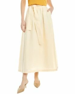 Lafayette 148 New York Reina Linen Midi Skirt Women Skirts