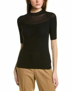 Lafayette 148 New York Mixed Rib Wool Pullover Women Sweaters & Knits