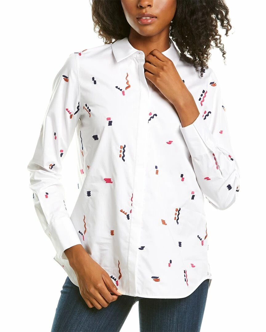 Lafayette 148 New York Scottie Silk Blouse Women Tops