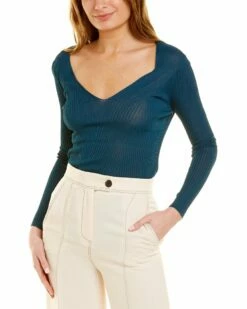 Lafayette 148 New York Diagonal Rib Sweater Women Sweaters & Knits