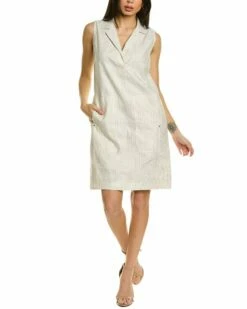 Lafayette 148 New York Rudy Linen-Blend Shift Dress Women Dresses