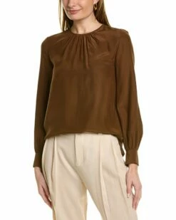 Lafayette 148 New York Yvonne Silk Blouse Women Tops