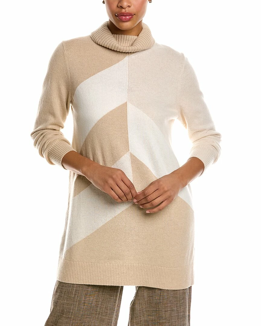 Lafayette 148 New York Chevron Cashmere-Blend Tunic Women Sweaters & Knits