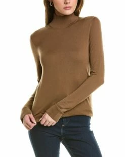 Lafayette 148 New York Split Stand Collar Wool Sweater Women Sweaters & Knits