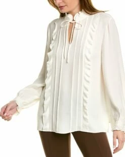 Lafayette 148 New York Harlan Silk Blouse Women Tops