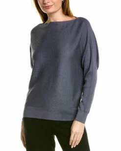 Lafayette 148 New York Ribbed Asymmetric Silk-Blend Sweater Women Sweaters & Knits