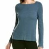 Lafayette 148 New York Square Neck Ribbed Sweater Women Sweaters & Knits