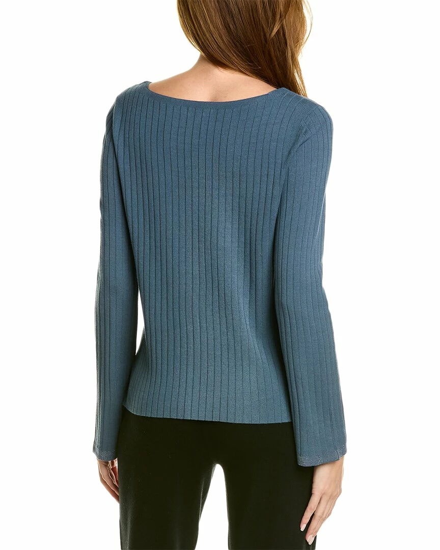 Lafayette 148 New York Square Neck Ribbed Sweater Women Sweaters & Knits - Image 2