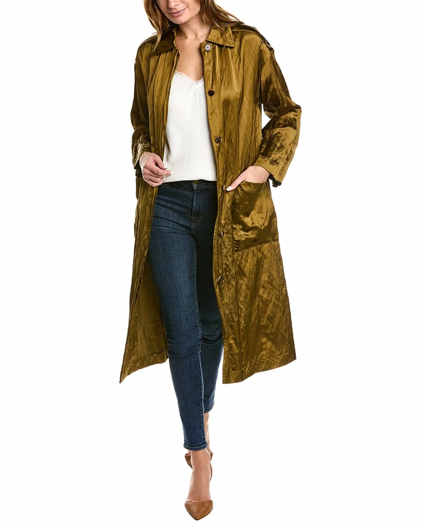 Lafayette 148 New York Crushed Satin Coat Women Outerwear