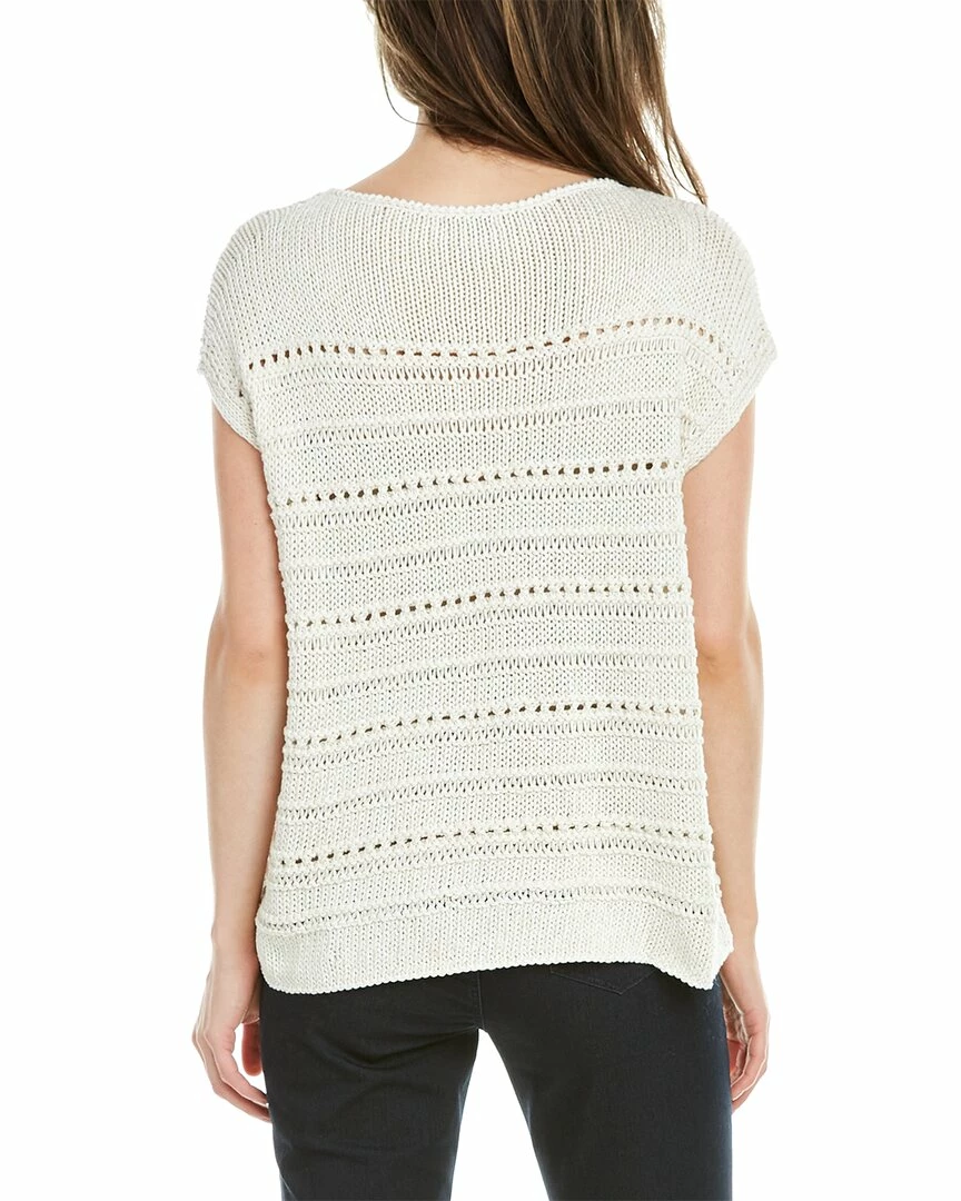 Lafayette 148 New York Bateau Neck Open Stitch Silk-Blend Pullover Women Sweaters & Knits - Image 2