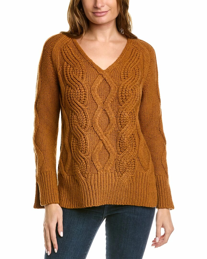 Lafayette 148 New York Mixed Cable Cashmere & Silk-Blend Sweater Women Sweaters & Knits