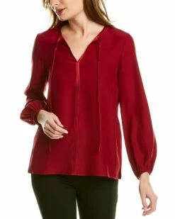 Lafayette 148 New York Sora Silk Blouse Women Tops