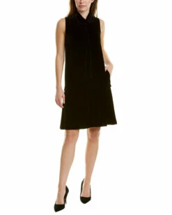 Lafayette 148 New York Abbie Silk-Blend Shift Dress Women Dresses