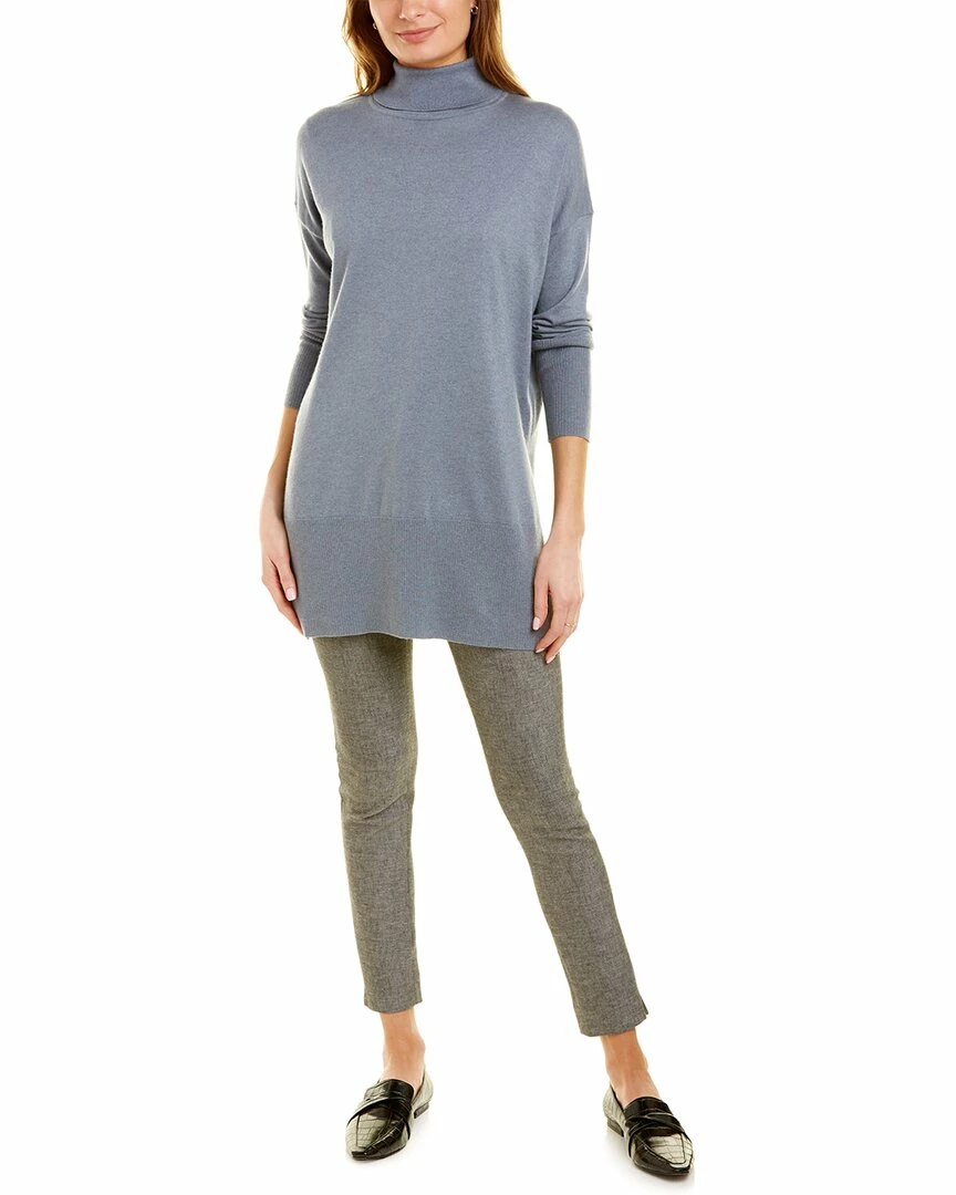 Lafayette 148 New York Turtleneck Cashmere & Silk-Blend Tunic Women Sweaters & Knits