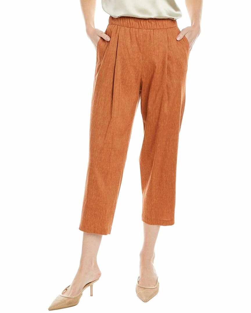 Lafayette 148 New York Ashland Cropped Linen & Wool-Blend Pant Women Pants