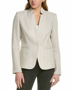 Lafayette 148 New York Trudie Linen-Blend Jacket Women Suits & Separates