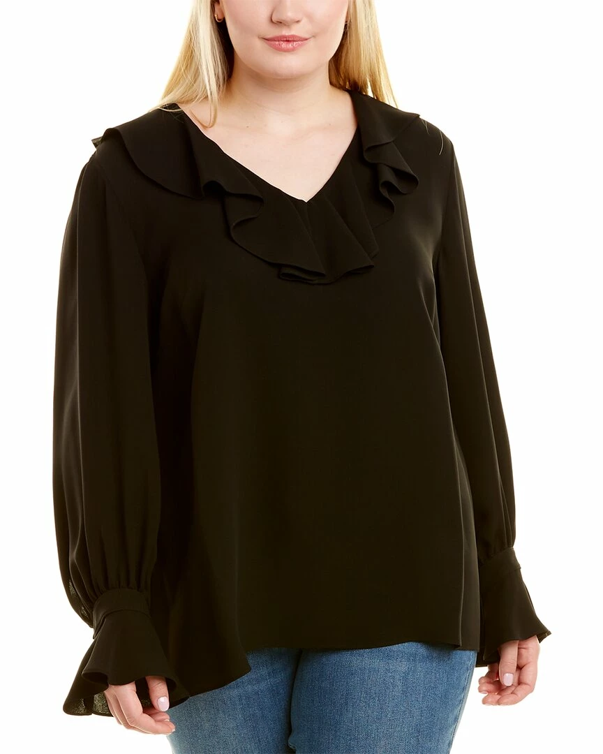 Lafayette 148 New York Plus Sana Silk Blouse Women Tops