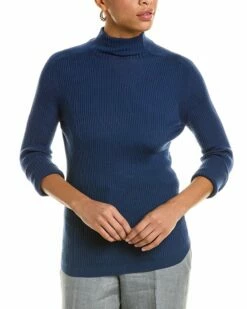 Lafayette 148 New York Ribbed Wool-Blend Sweater Women Sweaters & Knits