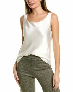 Lafayette 148 New York Bias Silk Tank Women Tops