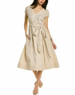 Lafayette 148 New York Remington Linen A-Line Dress Women Dresses
