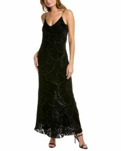 Lafayette 148 New York Terra Devore Silk-Blend Bias Cut Dress Women Dresses