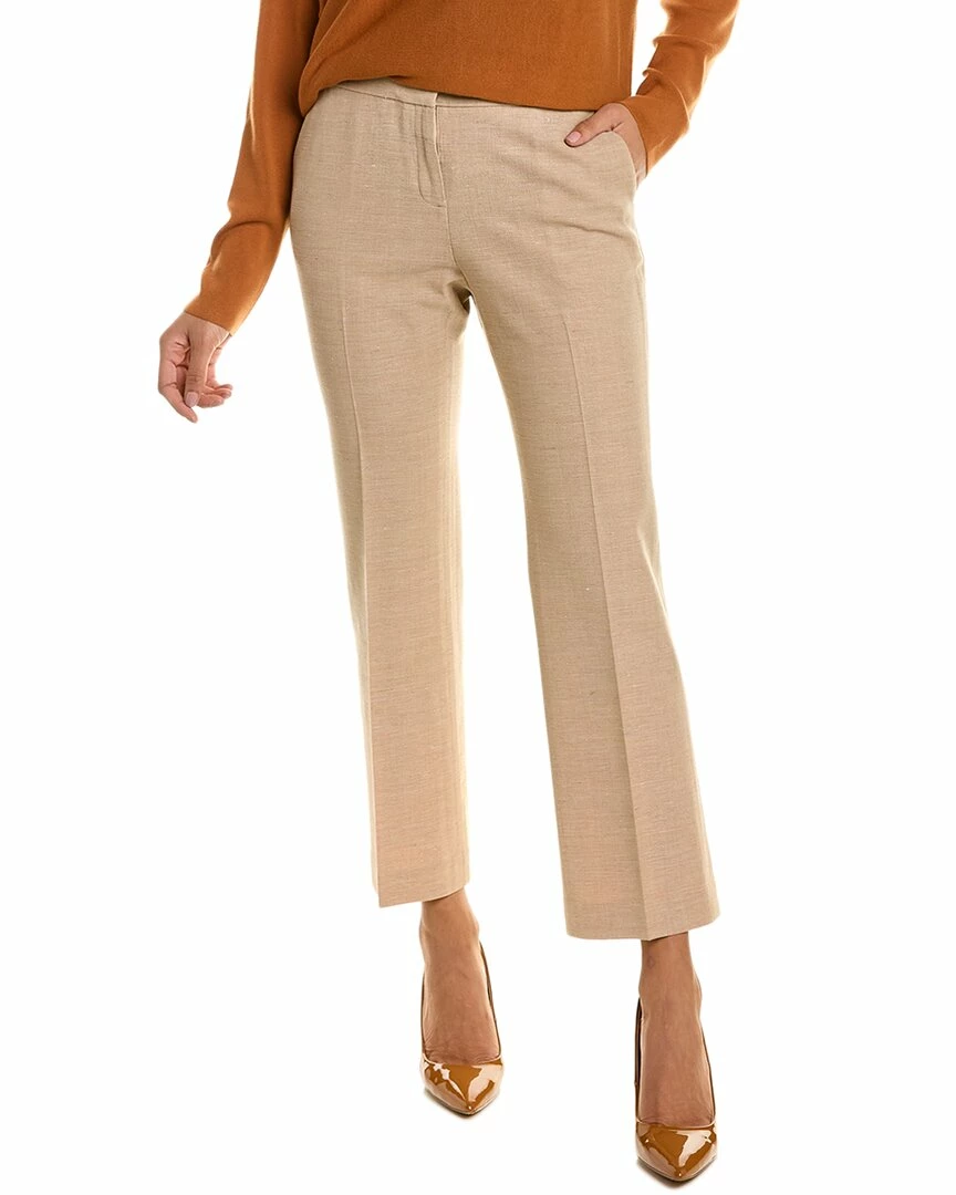 Lafayette 148 New York Manhattan Flare Wool & Linen-Blend Ankle Pant Women Pants