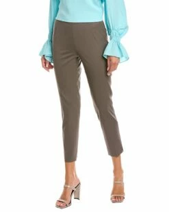 Lafayette 148 New York Anise Melange Side Zip Cropped Pant Women Pants
